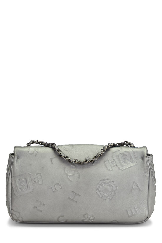 Silver Lambskin Precious Symbols Half Flap Medium, , large image number 3