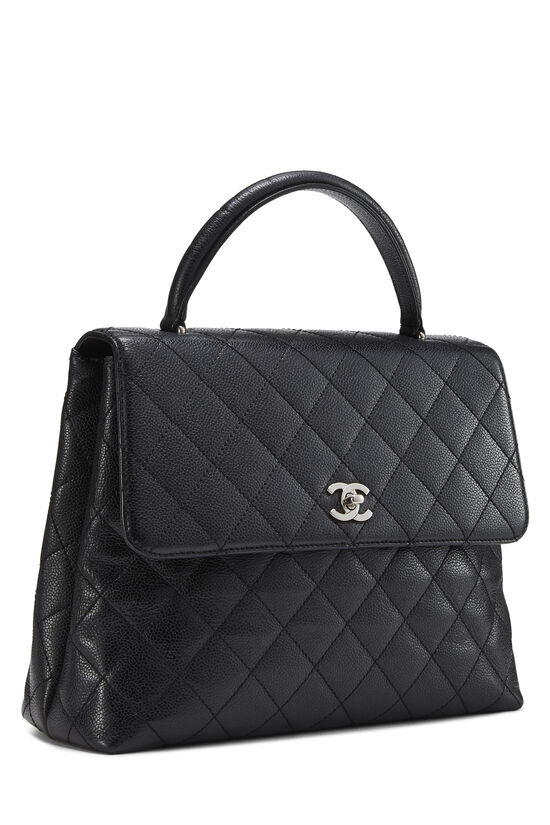Black Quilted Caviar Kelly, , large image number 1