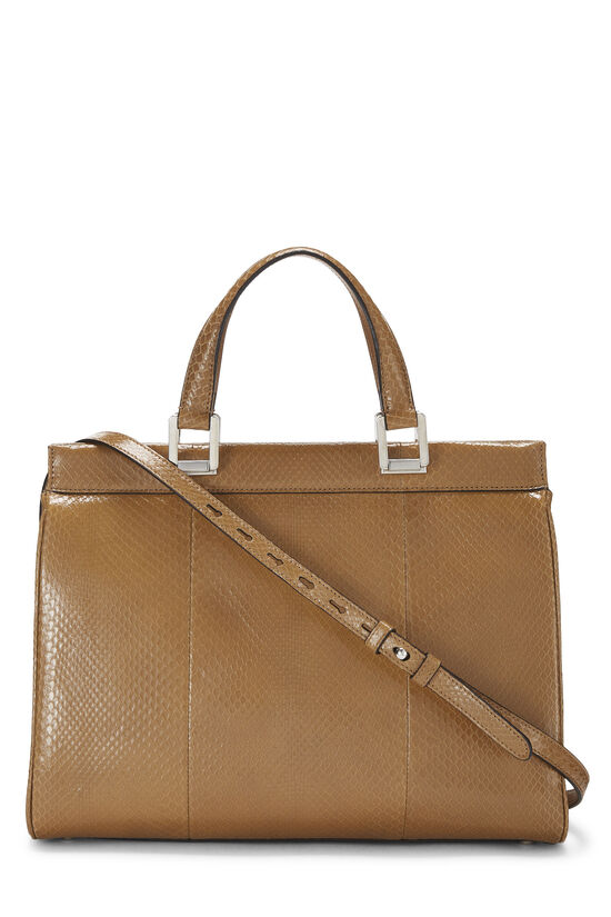 Gucci Lady Lock Python Small Top Leather Handle Handbag
