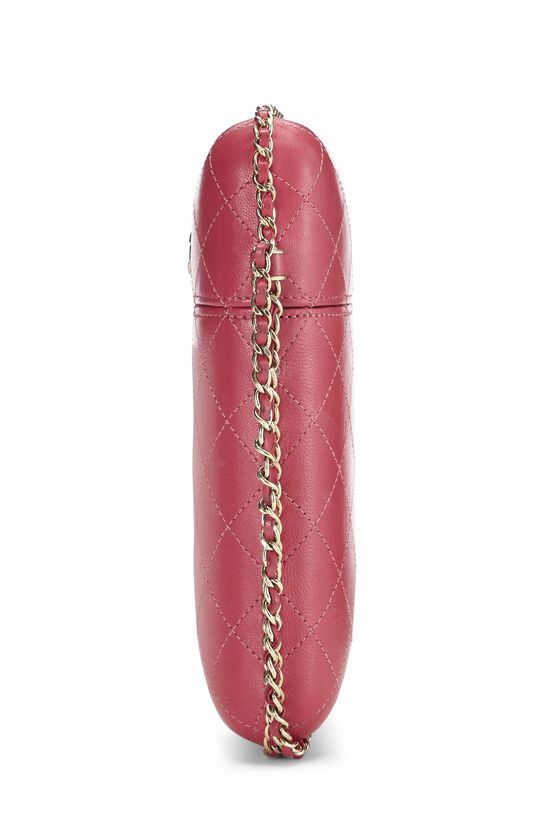Pink Calfskin Crossbody Chain Phone Holder, , large image number 2
