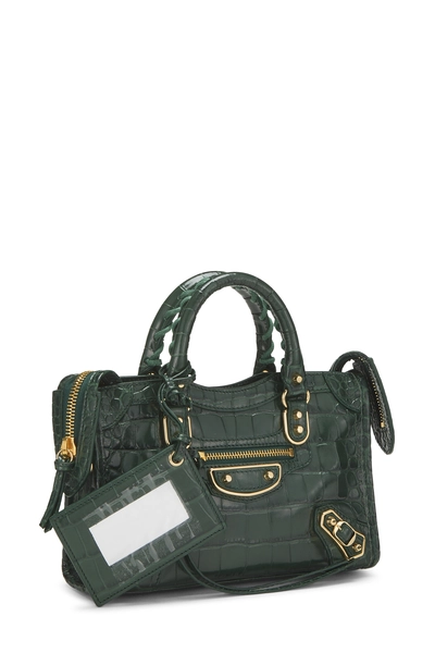 Green Embossed Leather Neo Classic City Mini, , large