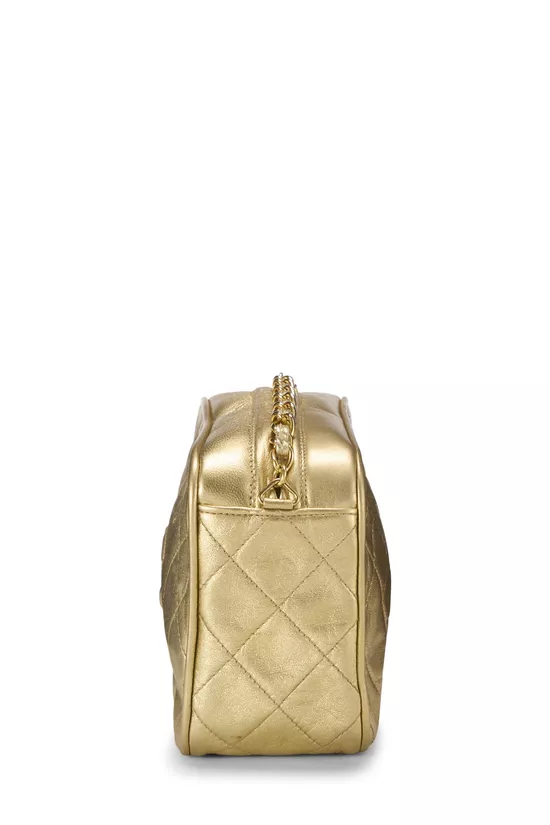 Gold Lambskin Diamond CC Camera Bag Mini, , large image number 2