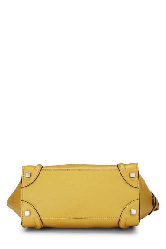 Yellow Calfskin Leather Luggage Micro, , large image number 4