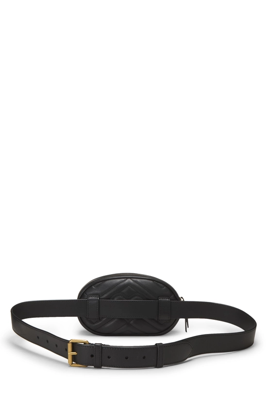 Black Leather GG Marmont Belt Bag 85, , large image number 3