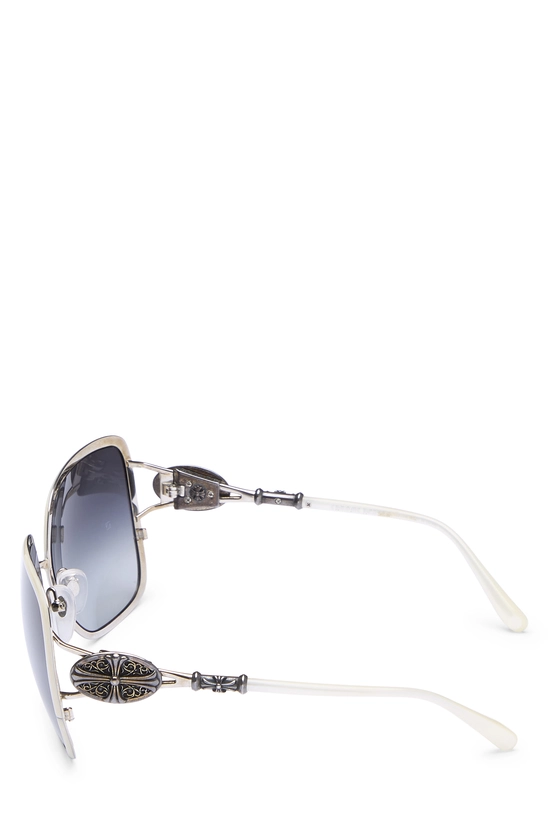 White Acetate Slunt Sunglasses, , large image number 3