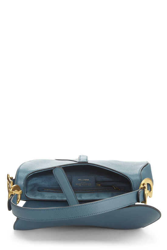 Blue Grained Calfskin Saddle Bag, , large image number 5