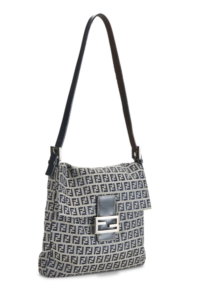 Fendi Navy Zucchino Canvas Shoulder Bag — photo 2
