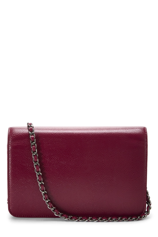 Burgundy Caviar Timeless 'CC' Wallet on Chain (WOC), , large image number 3