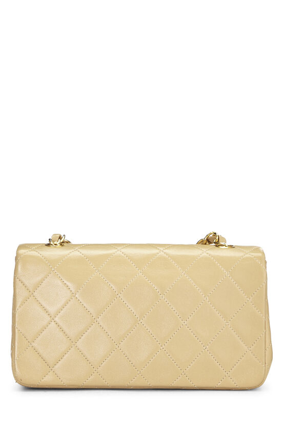 Beige Quilted Lambskin Full Flap Mini, , large image number 3