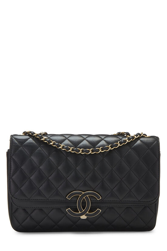 Black Quilted Lambskin CC Chic Double Flap Bag, , large image number 1