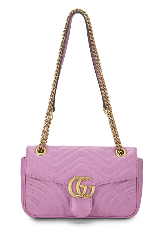 Purple Leather GG Marmont Shoulder Bag Small, , large image number 0