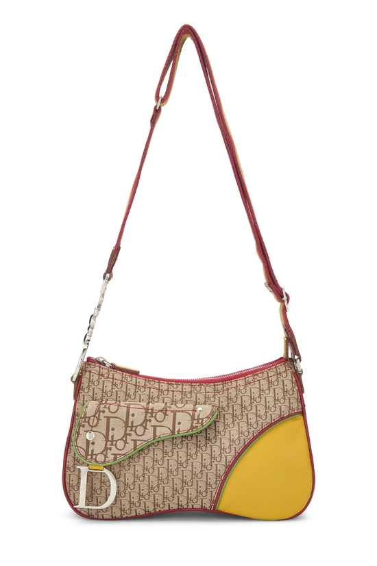Beige Trotter Canvas Rasta Double Saddle Bag, , large image number 0