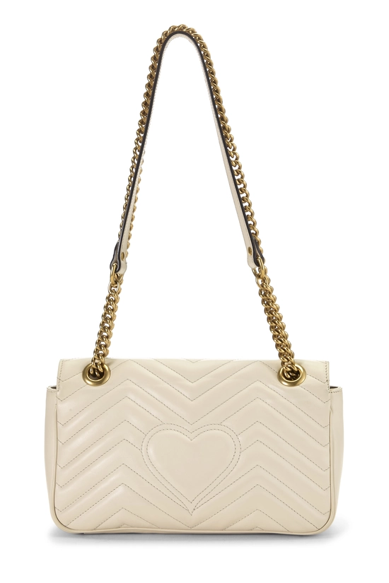Cream Leather GG Marmont Matelass&eacute; Shoulder Bag Small, , large image number 3