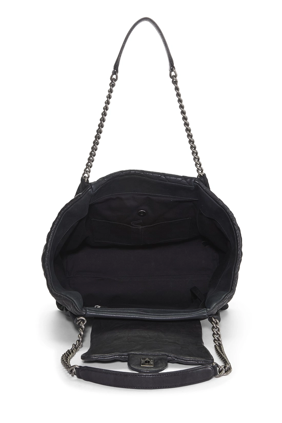 Black Calfskin Studded 'CC' Flap Tote, , large image number 5