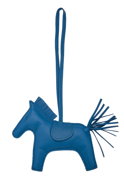 Blue Zanzibar Milo Leather Rodeo Bag Charm MM