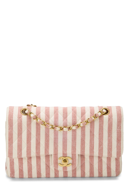 Multicolor Quilted Linen Classic Flap Medium, , large image number 0