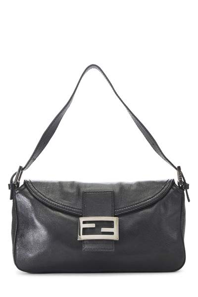 Fendi Black Leather Baguette