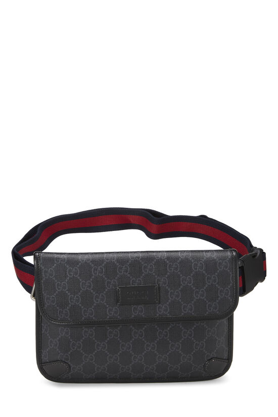 Black GG Supreme Canvas Web Slim Belt Bag, , large image number 0