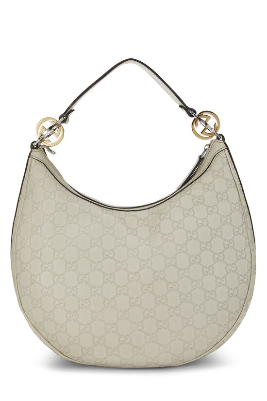Cream Guccissima Leather Twins Hobo, , large image number 3