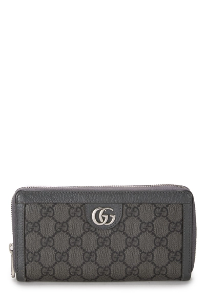 Grey GG Supreme Canvas Marmont Zip Around Wallet