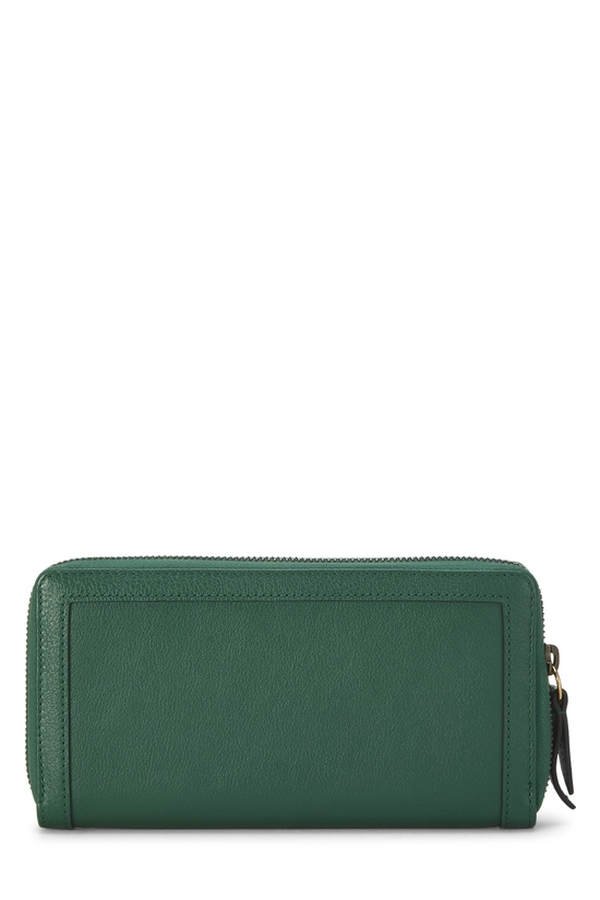 Pre-Owned Green Leather Bamboo Zip Around Wallet QFA44T1LGB005