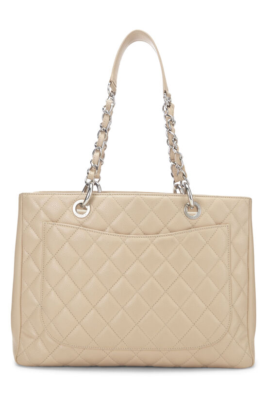 Beige Quilted Caviar Grand Shopping Tote (GST), , large image number 4