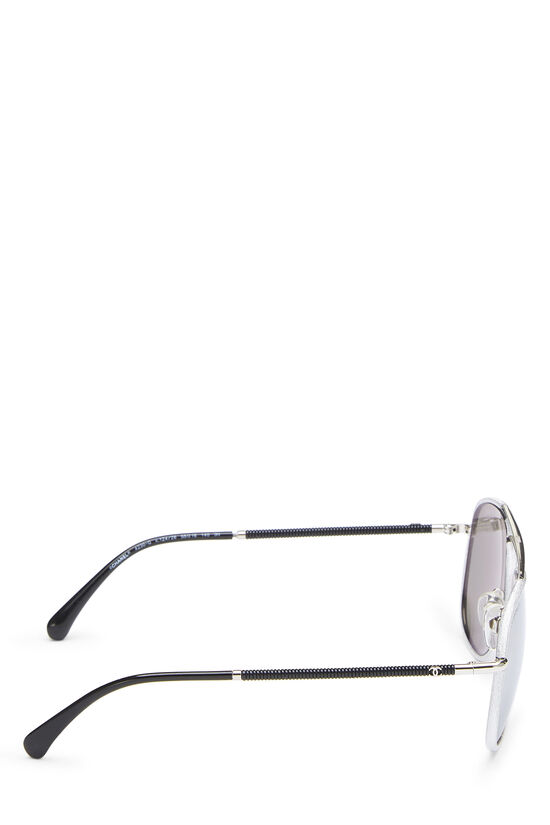 Silver Metal Aviator Sunglasses 4230-Q, , large image number 2