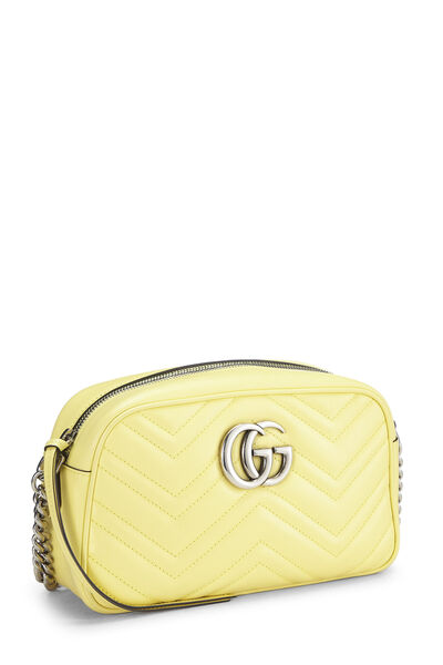 Yellow Leather GG Marmont Crossbody Small, , large