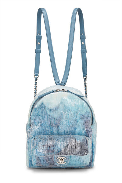 Blue Sequin Waterfall Backpack