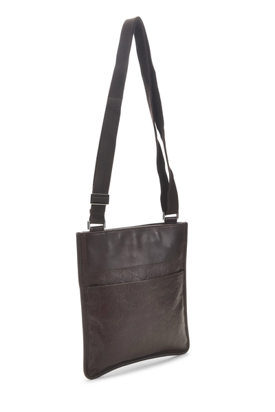 Gucci Brown Guccissima Zip Pocket Flat Messenger Small — photo 2