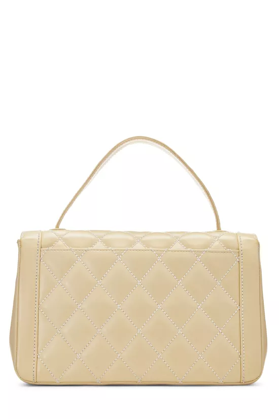 Beige Calfskin Wild Stitch Top Handle Bag, , large image number 3