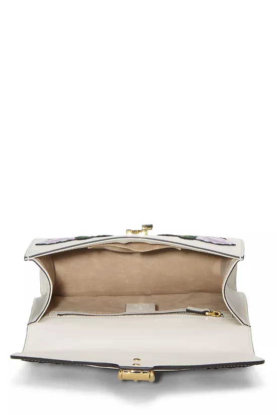 White Floral Embroidered Leather Sylvie Small, , large image number 5