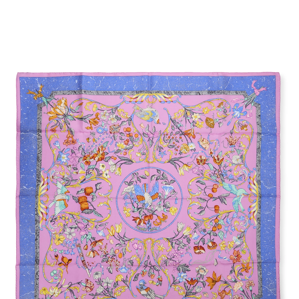 Hermès Pink & Multicolor 'Pierres d'Orient et d'Occident' Silk Scarf 90