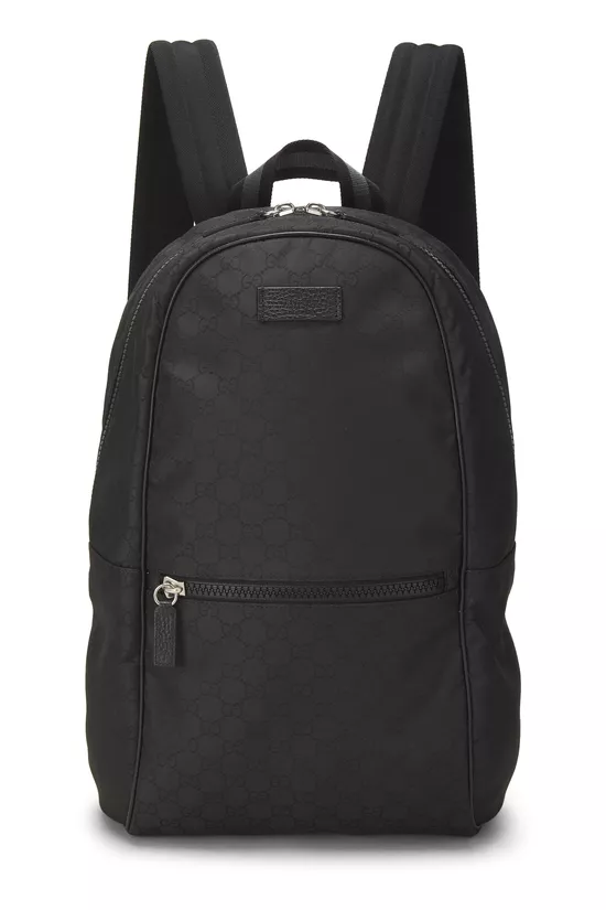 Black GG Nylon Slim Backpack, , large image number 0