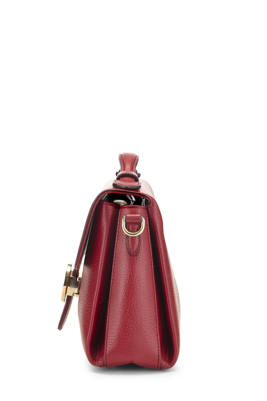 Red Leather Interlocking Handbag, , large image number 2