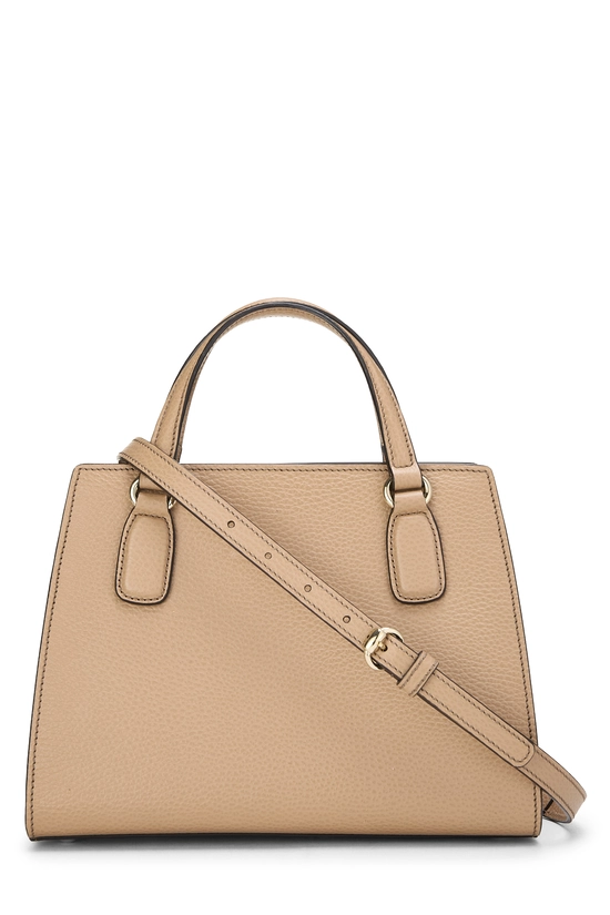 Beige Grained Leather Soho Handbag, , large image number 3