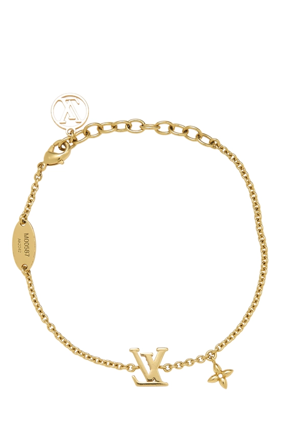 Gold Crystal 'LV' Iconic Bracelet, , large image number 1