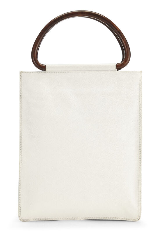 White Caviar Wooden Top Handle Bag, , large image number 4
