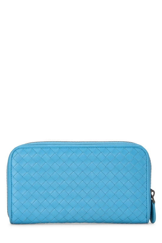 Blue Intrecciato Zip Around Wallet, , large image number 2
