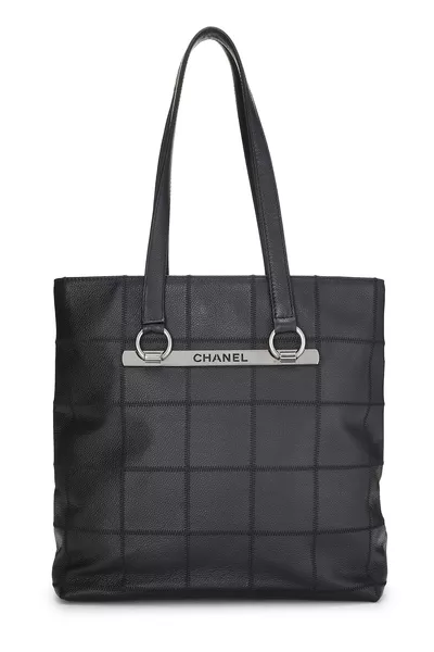 Chanel Black Quilted Calfskin Chocolate Bar Tote