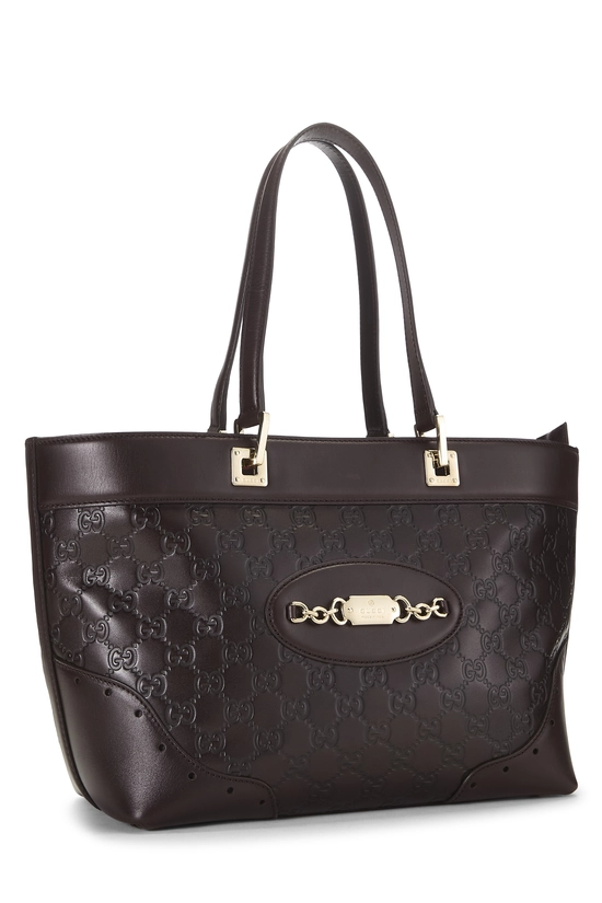 Brown Guccissima Leather Punch Tote, , large image number 1