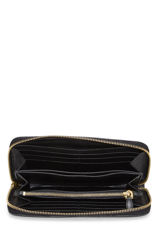 Black Vitello Daino Zip Around Wallet, , large image number 3