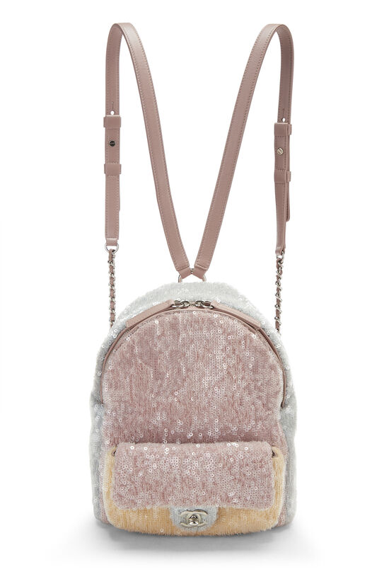 Pink Sequin Waterfall Backpack Mini
