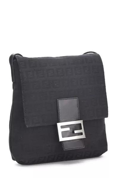 Black Zucchino Canvas Tube Messenger Bag Small, , large