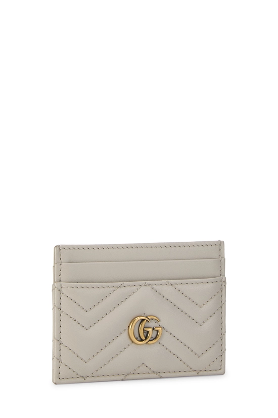 Beige Leather GG Marmont Card Case, , large image number 1