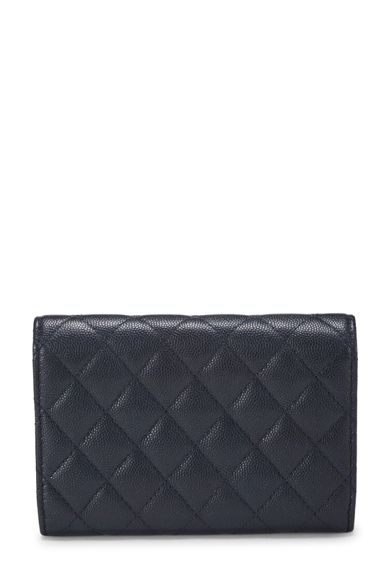 Navy Caviar Classic Flap Wallet, , large image number 2