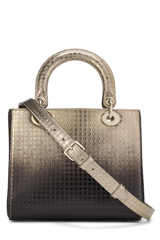 Gold Micro Cannage Quilted Calfskin Lady Dior Medium, , large image number 3
