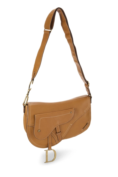 Brown Calfskin Saddle Messenger, , large