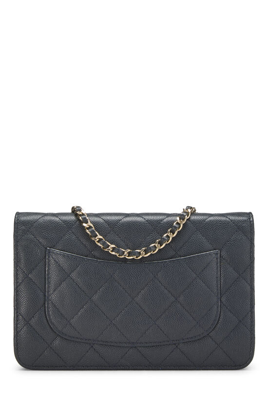 Navy Caviar Classic Quilted Wallet On Chain (WOC), , large image number 3