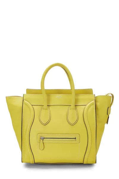 Yellow Drummed Calfskin Luggage Mini